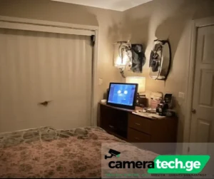 შიდა სათვალთვალო კამერის პროფესიონალური მონტაჟი მისაღებ ოთახში - Kameratech