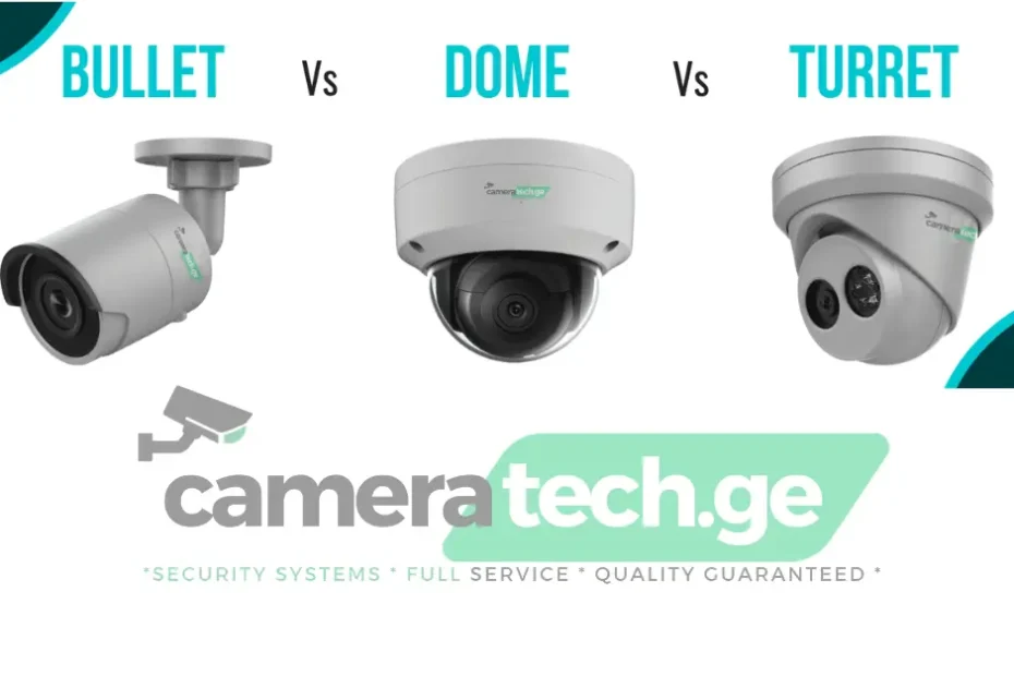 Bullet, Dome და Turret სათვალთვალო კამერები შენობის ფასადისთვის - Kameratech